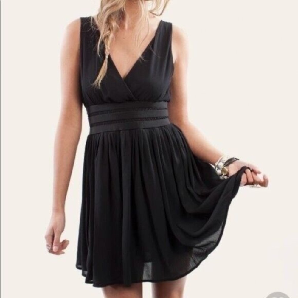 BB Dakota Sandrine Black Chiffon Dress Small